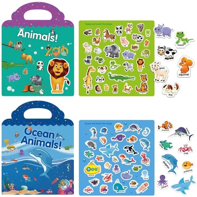 WE Buku Stiker Anak Reusable Sticker DIY Bag Style Book Sticker Puzzle Sticker Activity Book Mainan Edukasi Anak