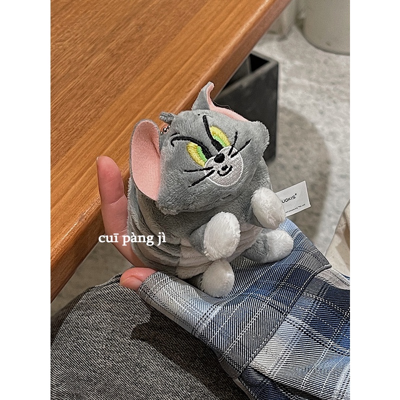 Liontin Boneka Plush Ulat Jerry Lucu Kucing Dan Tikus Tom Doll Tas Sekolah Liontin Gantungan Kunci