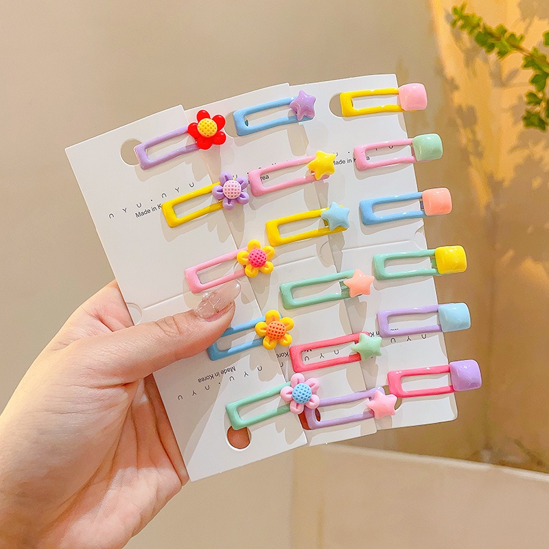 6pcs Bayi Lucu Warna Klip Bb Anak Poni Jepit Rambut Hiasan Kepala Bayi Hair Clip Aksesoris Rambut