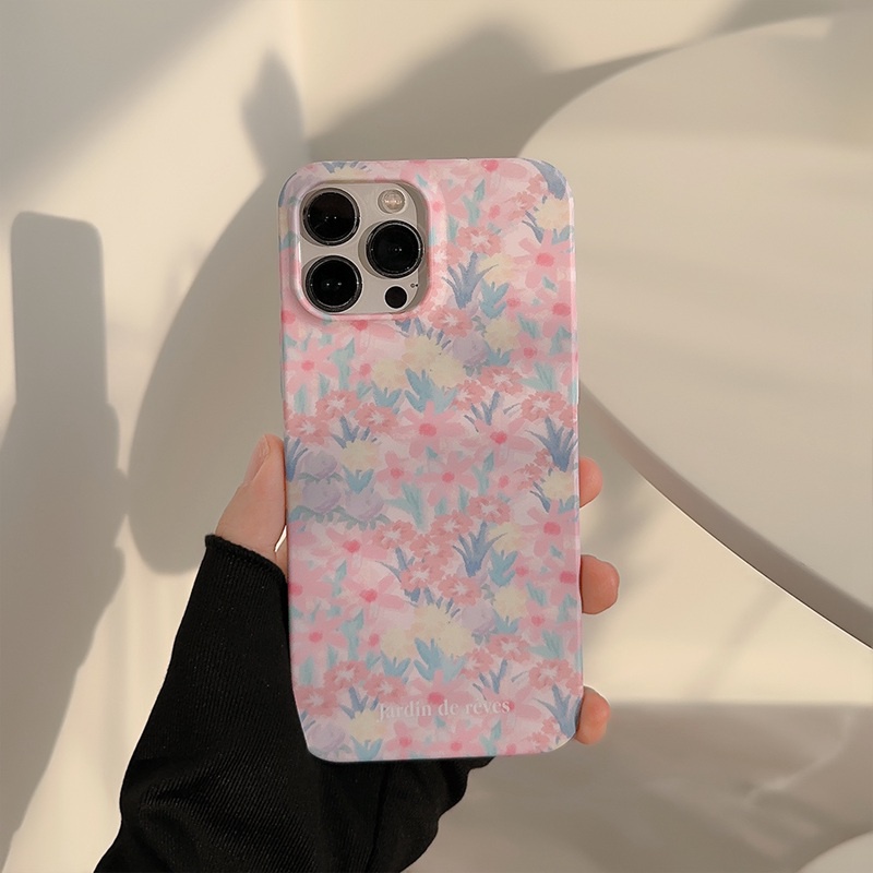 INS Flower Sea Hard Plastic Case HP iP iPhone 7 8 14 + Plus SE 2020 2022 X XR XS 11 12 13 Pro Max FTD Girl Woman Casing Apple