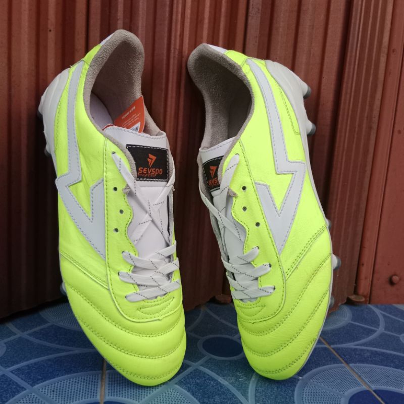 SEPATU SEPAKBOLA SEVSPO MAESTRO KANGAROO LEATHER VOLT WHITE SEPATU BOLA KLEA KULIT KANGURU FG bisa C