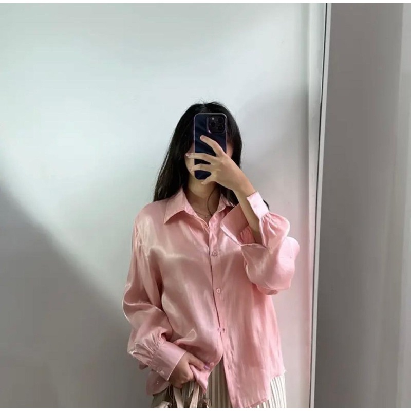 BEFAST - ZFF OOTD WANITA KEMEJA HESTI / SHIMMER SHIRT / HEM Wanita Keluaran Terbaru / Fashion kekinian Remaja ABG Trendy / Atasan Wanita Lengan Panjang / Kemeja Polos Formal / Pakaian Casual Wanita Kerja / Outfit Daily Wanita Hijab