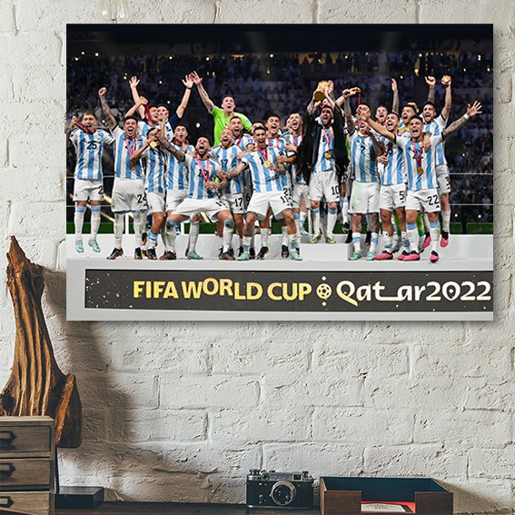 Poster Lionel Messi Argentina World Cup 2022 Winners Piala Dunia 1
