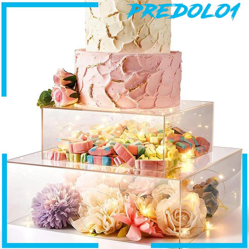 [Predolo1] Kotak Display DIY Kotak Kue Akrilik Bening Berdiri Untuk Cookie Party Nikmat Permen