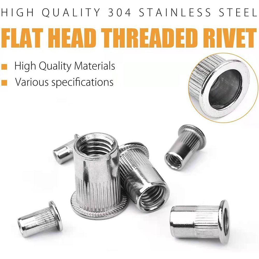 Populer 215PCS Rivet Nut Kit Ulir Insert Nut Alat Sisipan Mur Rivet Aneka M3 M4 M5 M6 M8 Rivet