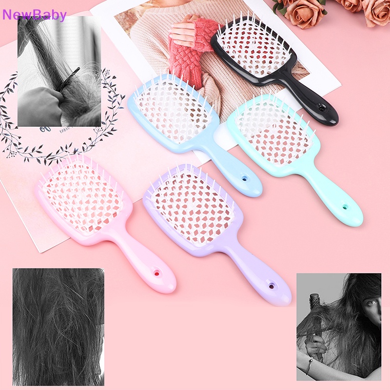 Newbaby Sisir Sisir Rambut Square Spa Massage Combing Sisipan Rambut Sisir Anti Statis ID