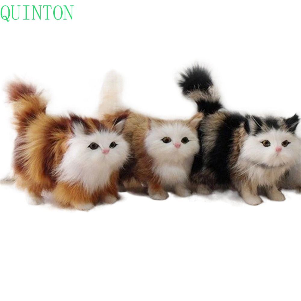 Quinton Simulasi Kucing Hadiah Ulang Tahun Kawaii Mainan Bayi Kitten Boneka Kucing Palsu Lembut Boneka Kitten