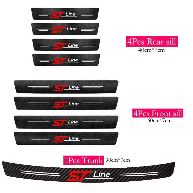 St Line Stiker Kusen Pintu Mobil Anti Gores Serat Karbon Kulit Sticker Trunk Protector Stiker Untuk Fiesta Ranger T6 /T7/T8 Wilayah Fokus Everest Ecosport Ka Focus Fusion
