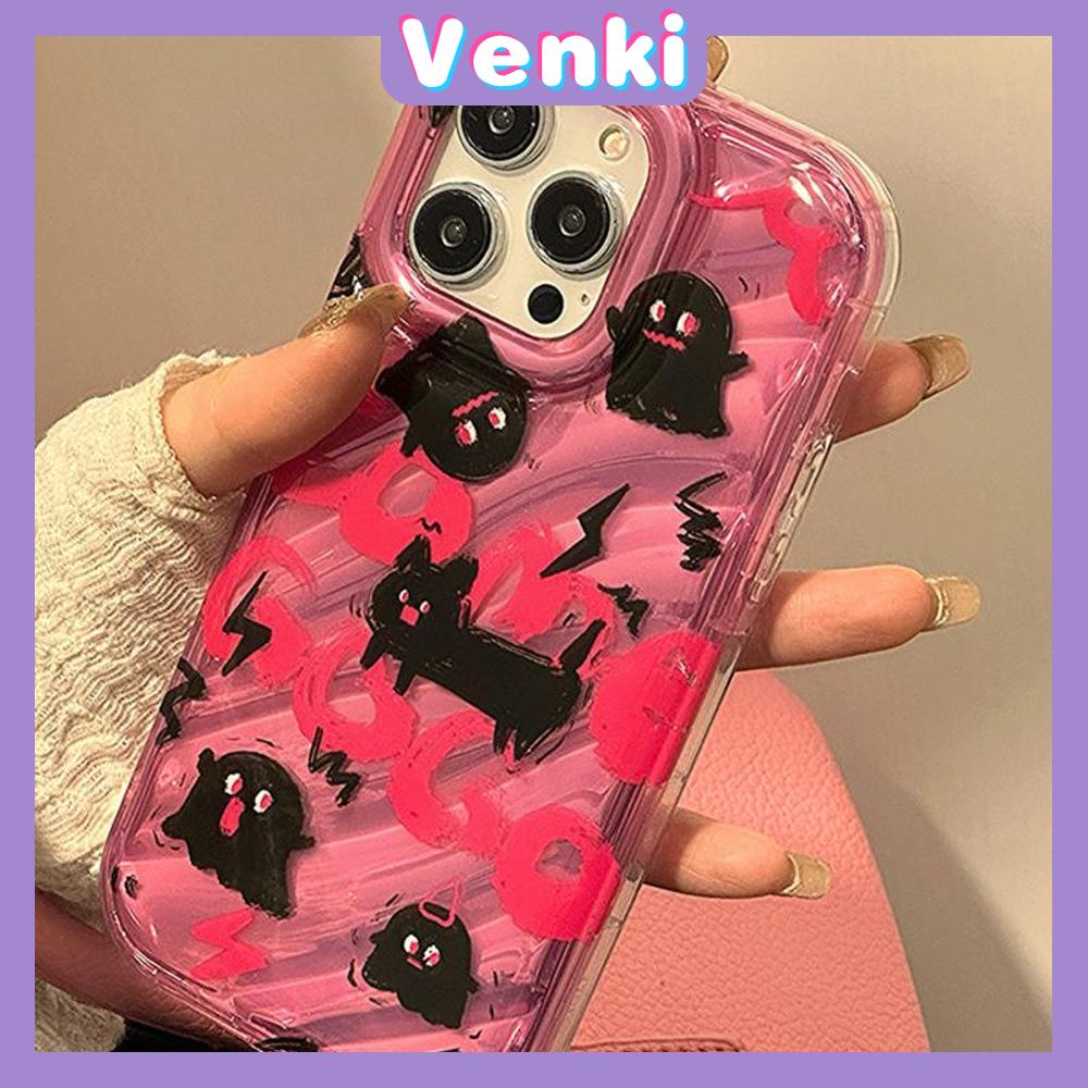 Venki - Casing iPhone Untuk iPhone 11laser Reflektif Bening Case TPU Lembut Shockproof Airbag Case Hantu Lucu Puppy Kompatibel Dengan Iphone14 13 Pro Max 12 Pro Max XR XR 7Plus 8Plus