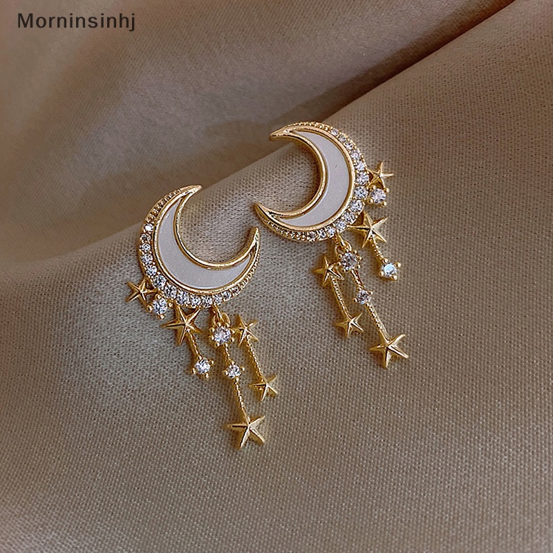 Mornin 1pasang Anting Bulan Bintang Tidak Teratur Eropa Dan Amerika Baru Indah Kepribadian Fashion Temperamen Sederhana Wanita Anting id