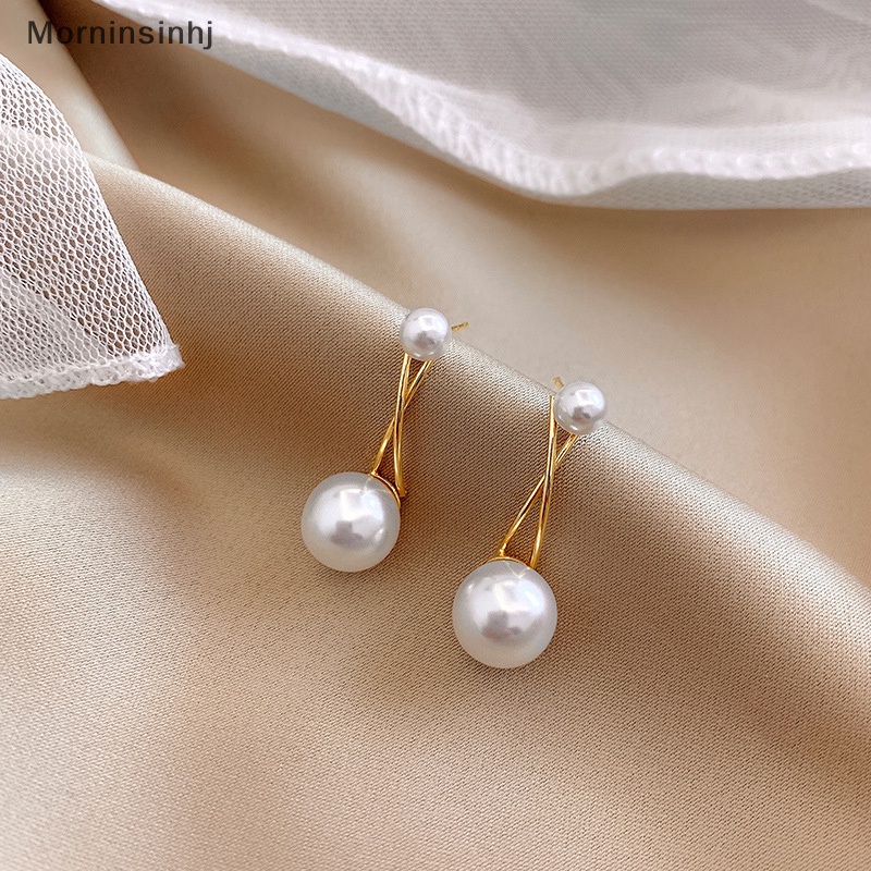 Mornin 1pasang Anting Tusuk Mutiara Korea Untuk Wanita Fashion Simple Pearl Stud Ear Clip Pesta Gadis Temperamen Aksesoris Perhiasan id