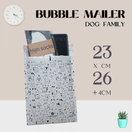 

[SC] AMPLOP BUBBLE MAILER - BUBBLE PACKING OLSHOP MOTIF DOG ORIGAMI 23X26