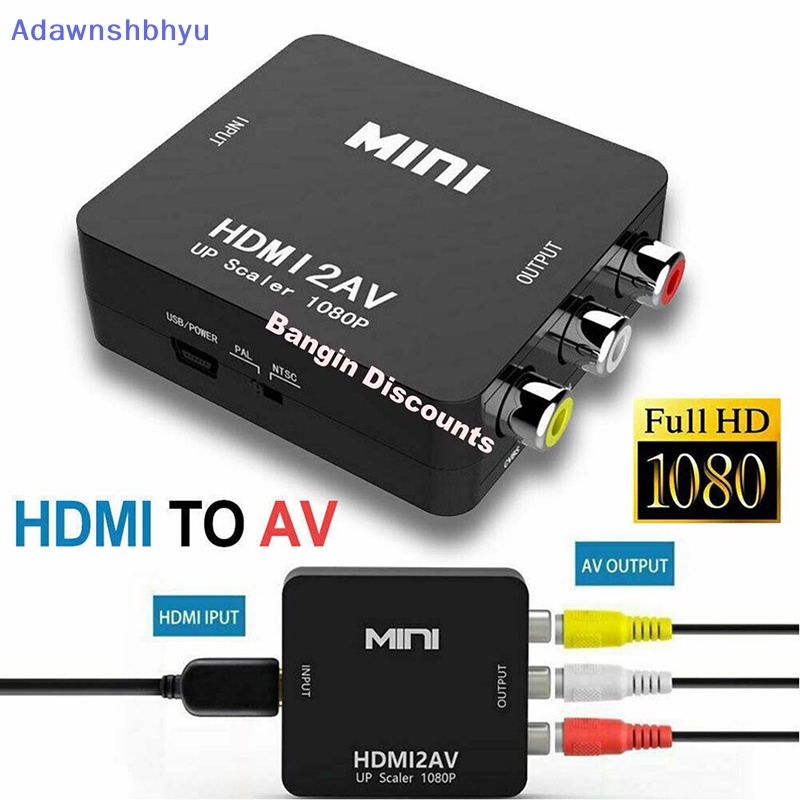 Adhyu Kabel Converter Adapter HDMI To RCA AV CVBS 3RCA 1080P Composite Video Audio ID