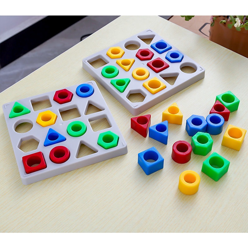 New Geometric Color and Shape Matching Game, Interaksi Orang Tua-Anak, Puzzle Anak Dan Mainan Edukasi Dini