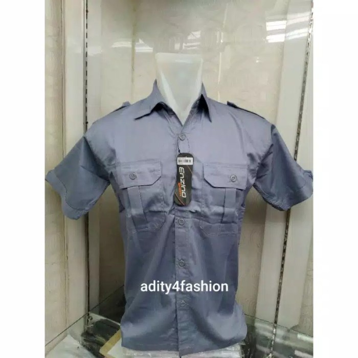 Kemeja Seragaman Kerja PNS/Kemeja Pdl Polos Putih PNS - Hijau Army, S