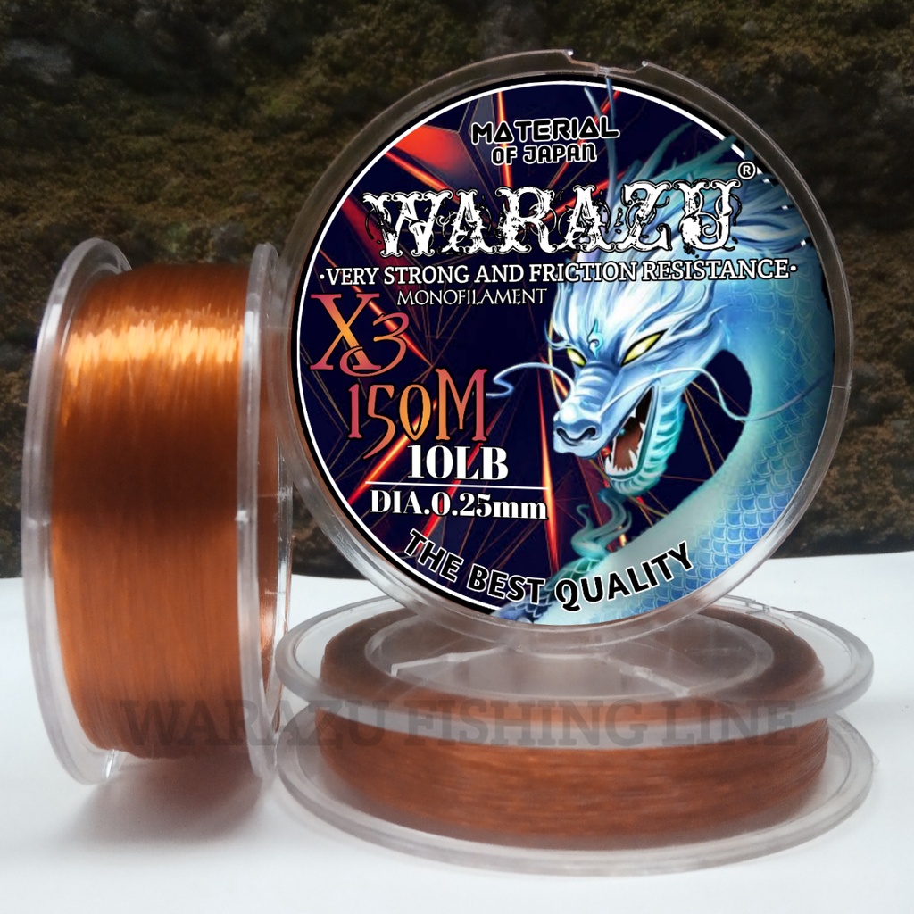 PANJANG 150 METER WARNA TEMBAGA/GOLD/KUNING EMAS SENAR PANCING ANTI KRITING| WARAZU FISHING LINE | M
