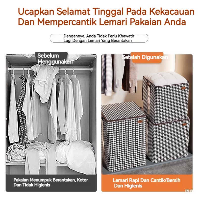 【COD】Tempat Penyimpanan Selimut Jumbo/Kotak Baju Kuping Storage Bag Jumbo/Storage Box Lipat Storage/Storage Box Lipat Jumbo