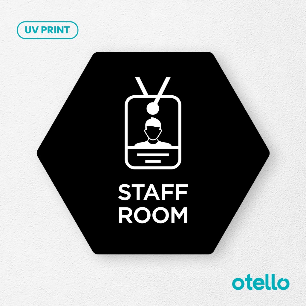 Staff Room Signage Board Akrilik Tempel Dinding Papan Acrylic Sign Board Signage Tempel Dinding Tulisan Label Tanda Petunjuk Rambu Aklirik UV Print Nama Ruangan