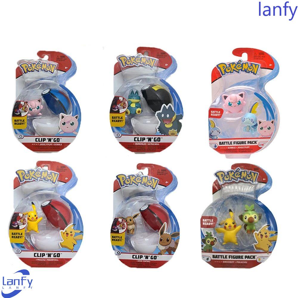 Lanfy Pokemon Action Figure Jigglypuff Collection Munchlax Anime Figure Sobble Scorbunny Model Mainan