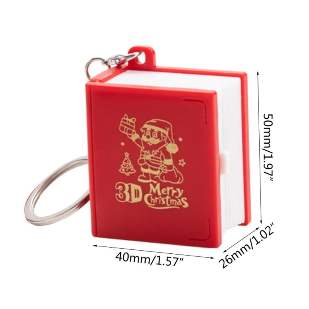 Needway 3D Mini Lipat Buku Gantungan Kunci Kenyamanan 3D Plastik Castle Cottage Key Holder Untuk Anak