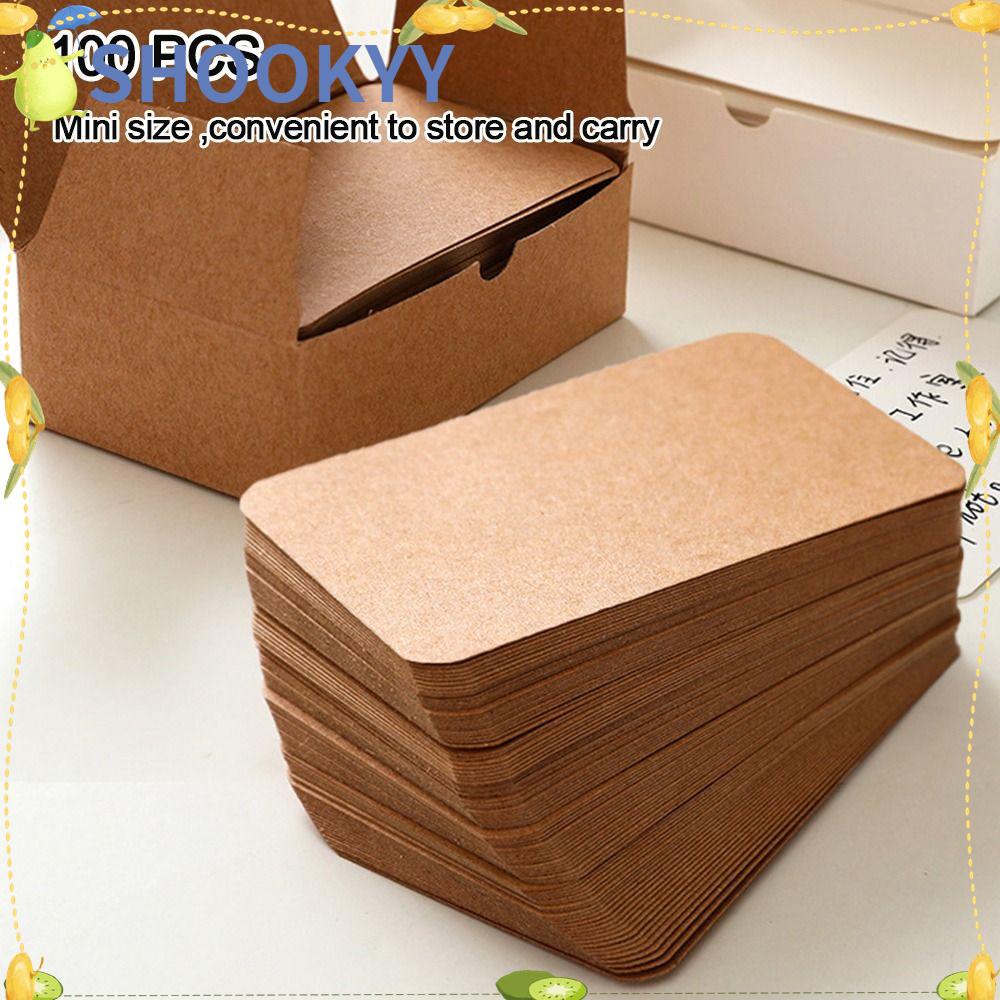 Chookyy 100 Pcs /box Blank Card Nyaman DIY Kartu Nama Perlengkapan Pesta Kartu Pesan Postcard