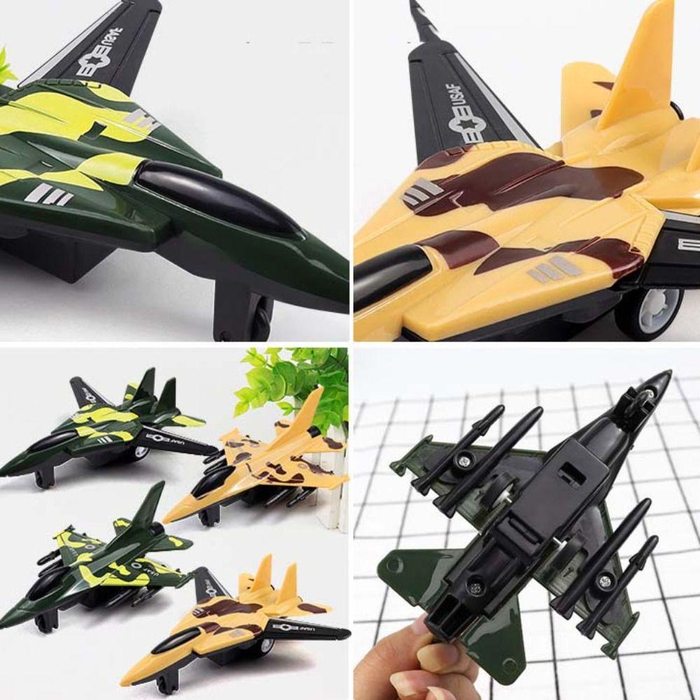 Needway Pull Back Fighter Model Mainan Pull Back Plane Toy Pesawat Mainan Hadiah Mini Outdoor Plastik Kamuflase Fighter Untuk Mainan Orang Tua-Anak