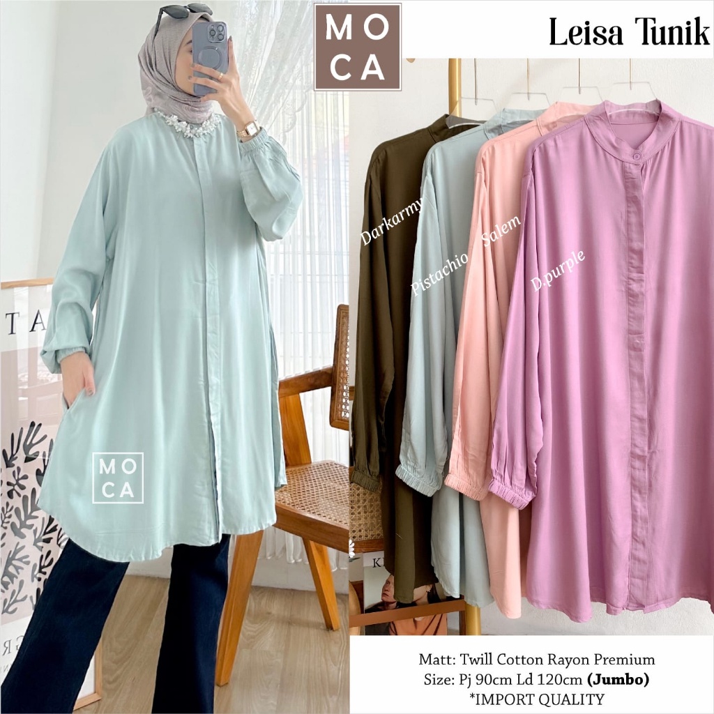 Leisa Tunik ORI MOCA | Ld120 Twill Cotton Rayon Premium