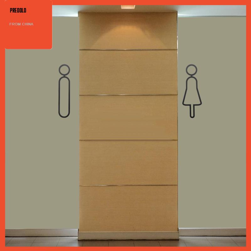 [Predolo] 2x Tanda Toilet Dinding Pintu Signage Dekorasi Modern Tanda Pintu Toilet Akrilik