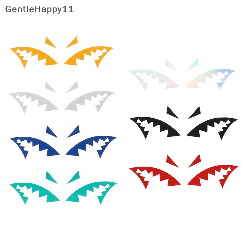 Gentlehappy 1pasang Reflektif Antena Sirip Hiu Stiker Mobil Mulut Hiu Vinyl Decals id