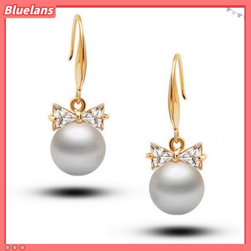 [BLS] Anting Mode flash Berlian Busur Anting Mutiara Anting Zirkon Anting