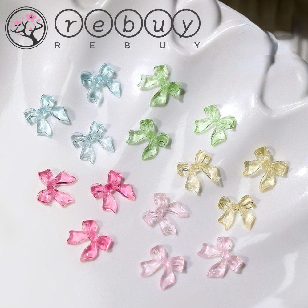 Rebuy Jelly Ikatan Simpul Pesona Kuku Elegan Kuku Salon Kuku Kecantikan Hiasan Kuku Nail Rhinestones DIY Bahan Kuku 3D Nail Charms