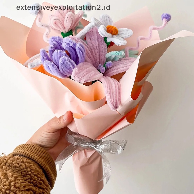 {NEW} 100pcs Hand Knitg Flower Bunga Tulip Handmade Benang Crochet Bunga Palsu.