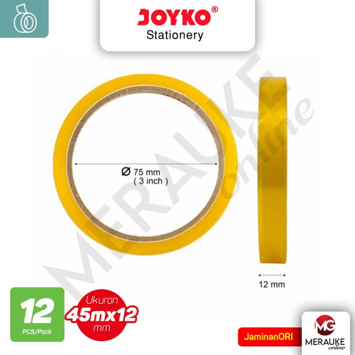 

H7Y Solasi JOYKO STT31 R12 12mm x 45m (1 Slop isi 12 Roll)