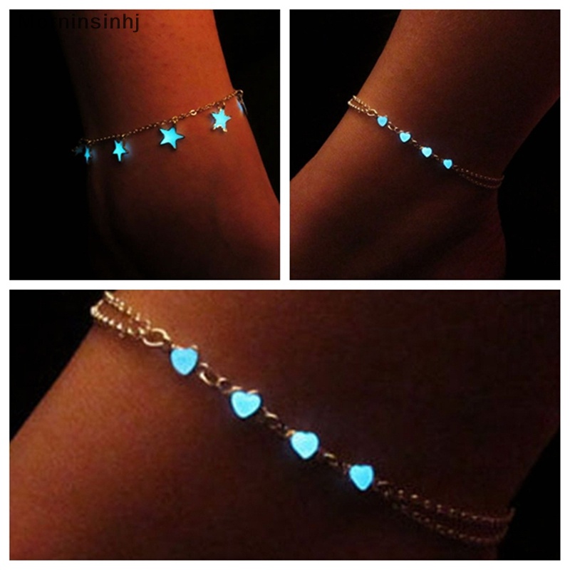 Mornin Glow In The Dark Chain Anklet Gelang Kaki Barefoot Sandal Perhiasan Kaki Pantai id