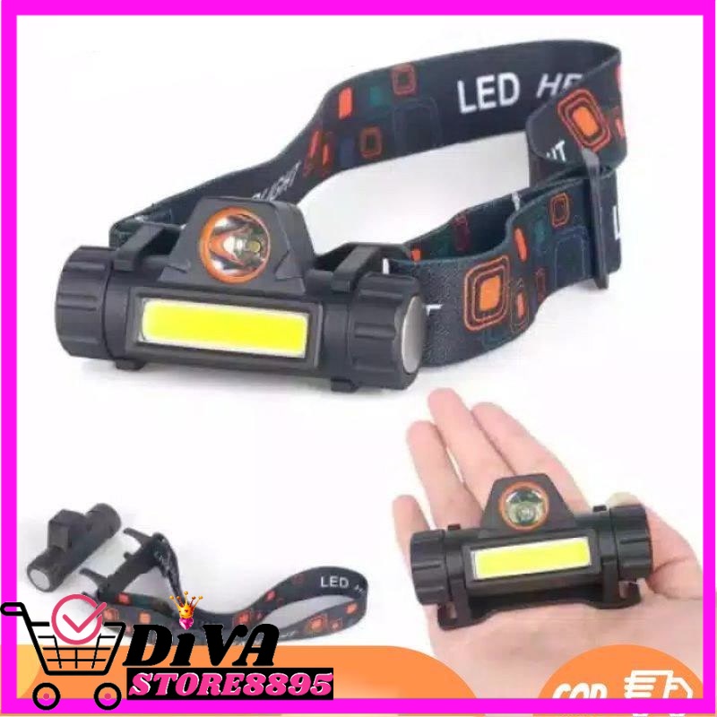 Senter Kepala LED Headlamp Camping Olahraga Outdoor COB Rechargeable V101 YM