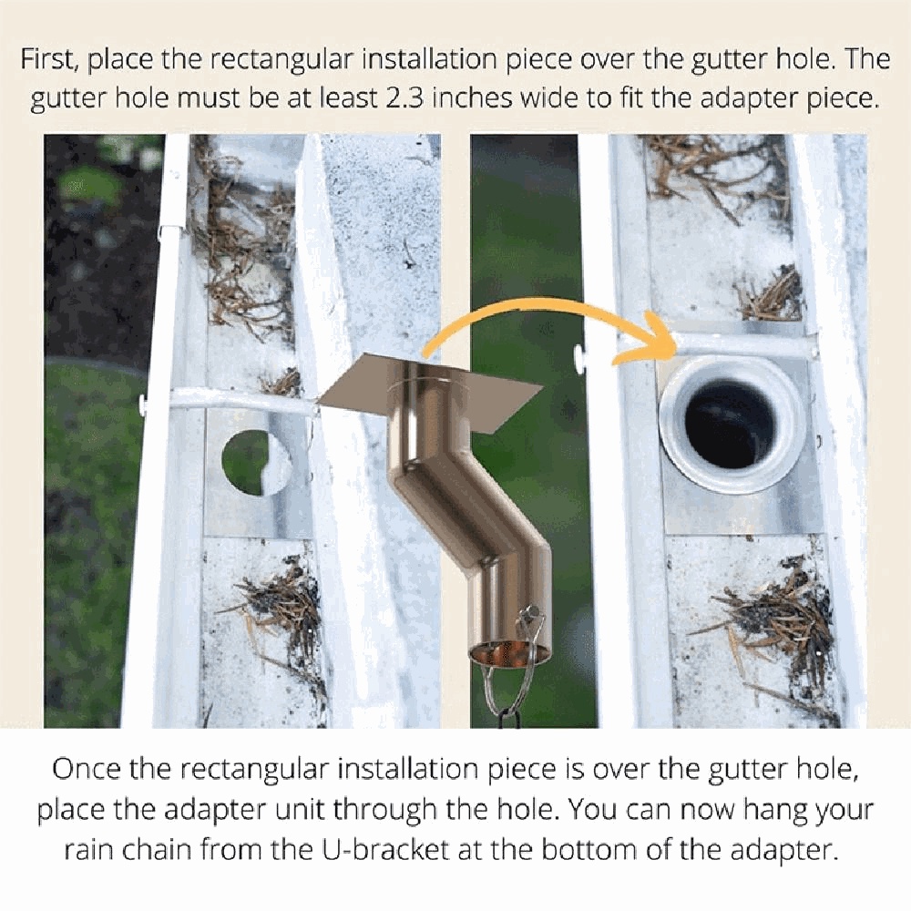 Populer Rantai Hujan Adaptor Aksesoris Stainless Steel Talang Drain Downspout Outlet Untuk Taman