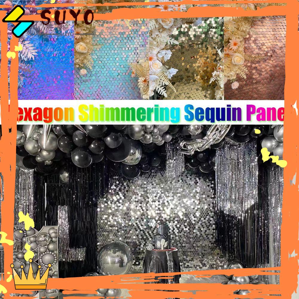 Suyo Hexagon Shimmer Board Dekorasi Pesta Mewah Acara Besar Decor Backdrop Dinding