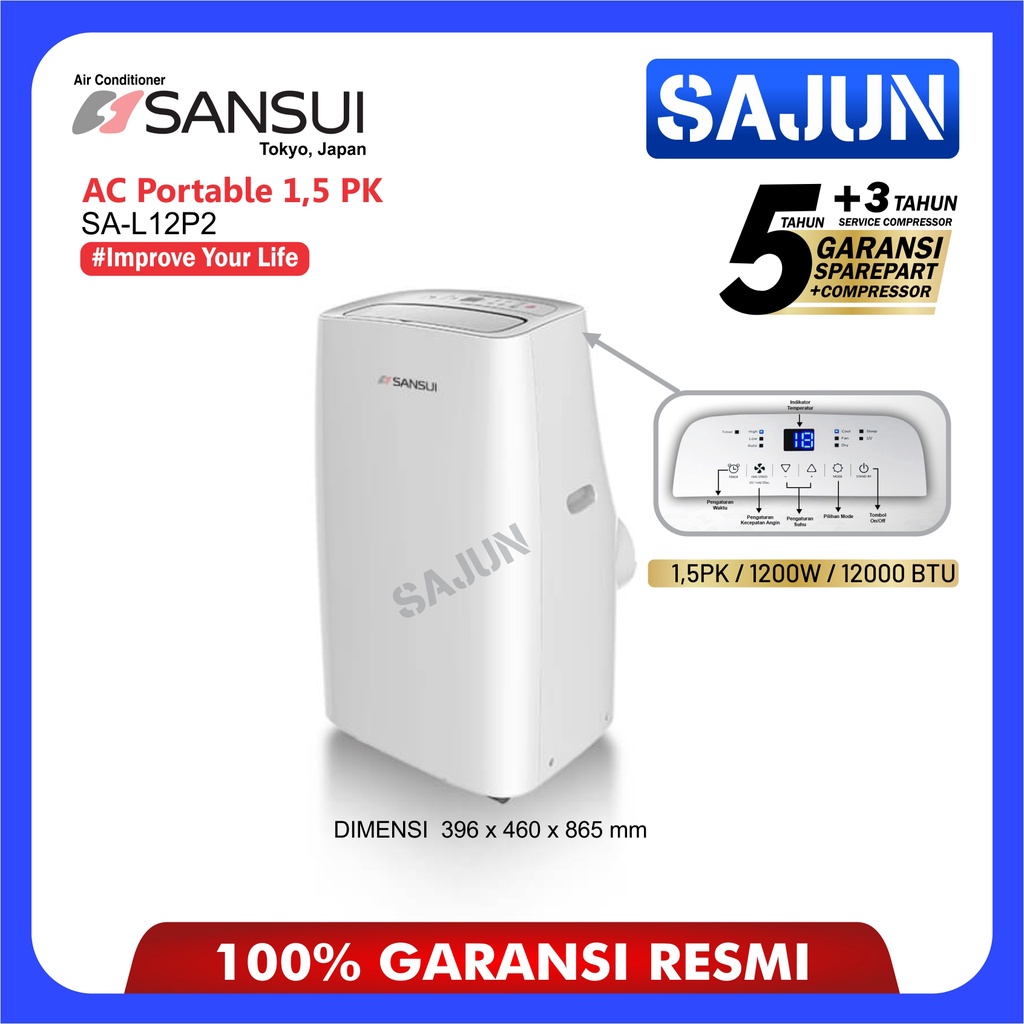 SANSUI Japan AC Portable 1,5 PK SA-L12P2 3in1 Mode UVC LED SAL12P2