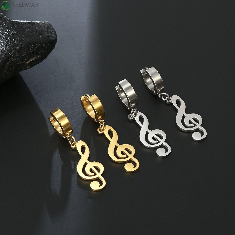 NEEDWAY Wanita Menjuntai Anting Kepribadian Indah Stainless Steel Fashion Perhiasan Gadis Hadiah Drop Earrings Ear Drop