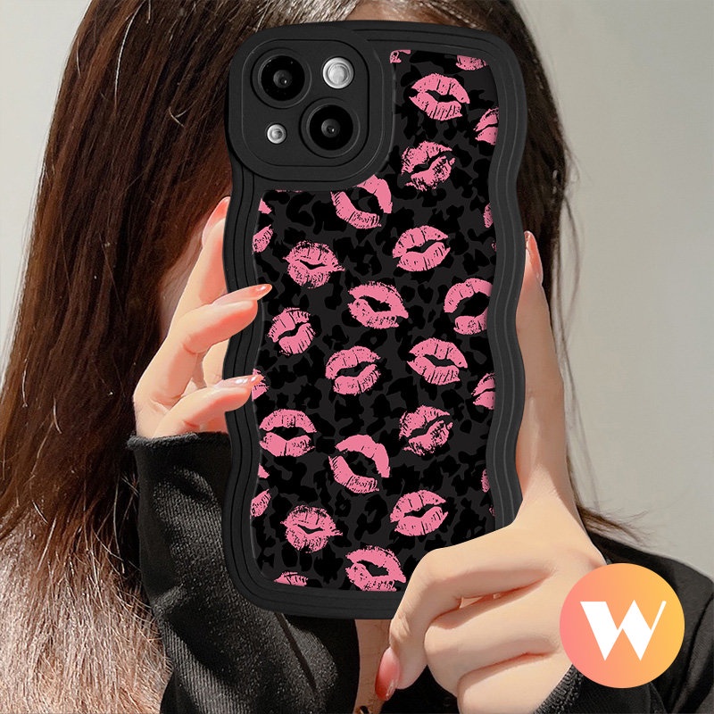 Wavy Edge Soft Cover Untuk Infinix Smart5 4 6 Plus Hot12 9 11 10 Play Hot 20 12i 10s 20s 9 10 11s 10Lite 8 12 Pro Note 10Pro 12 G96 Graffiti Love Heart Retro Leopard Lip Print Sarung