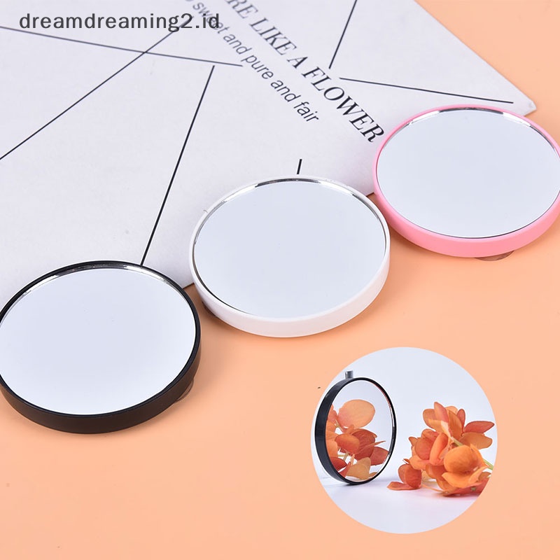 (drea) Cermin Bulat Kosmetik Pembesar Makeup Portable 5X 10X Dengan Dua Suction Cup //