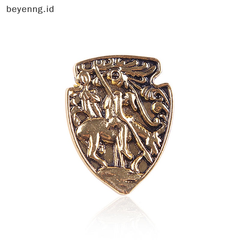 Beyen 1Pc Vintage Serigala Kepala Ksatria Bros Perhiasan Unisex Kerah Pin Gesper Koleksi ID