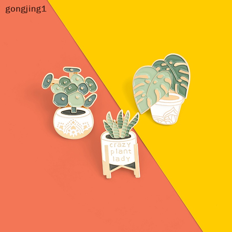 Ggg Tanaman Enamel Pin Bros Tas Pakaian Kerah Pot Lencana Perhiasan Hadiah Untuk Teman ID