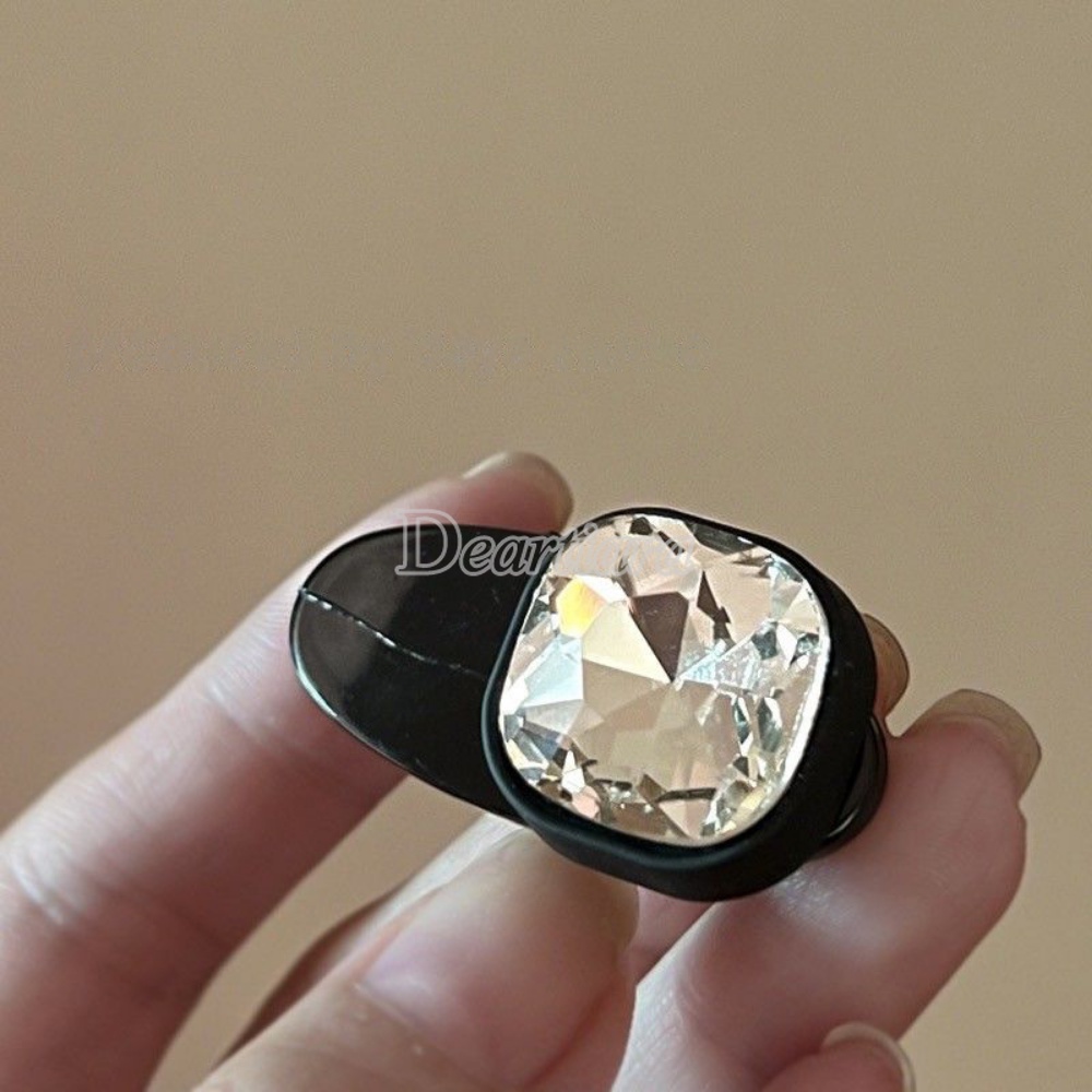 Super Flash French Vintage Hitam Dan Putih Square Diamond Hair Clip Pengharum Kecil Cahaya Mewah Bang Pinggiran Klip