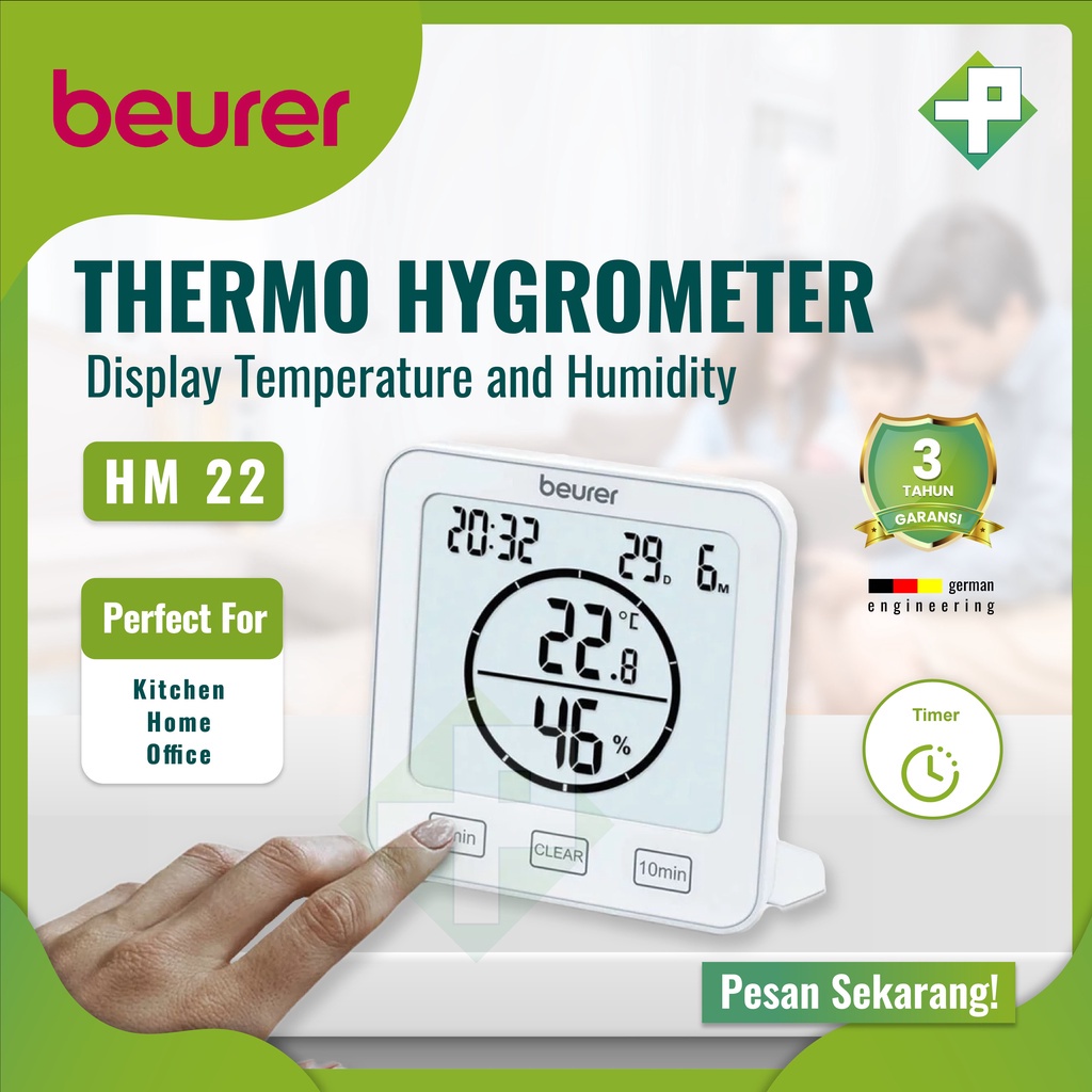 BEURER THERMO HYGROMETER HM 22 / Thermometer Ruangan