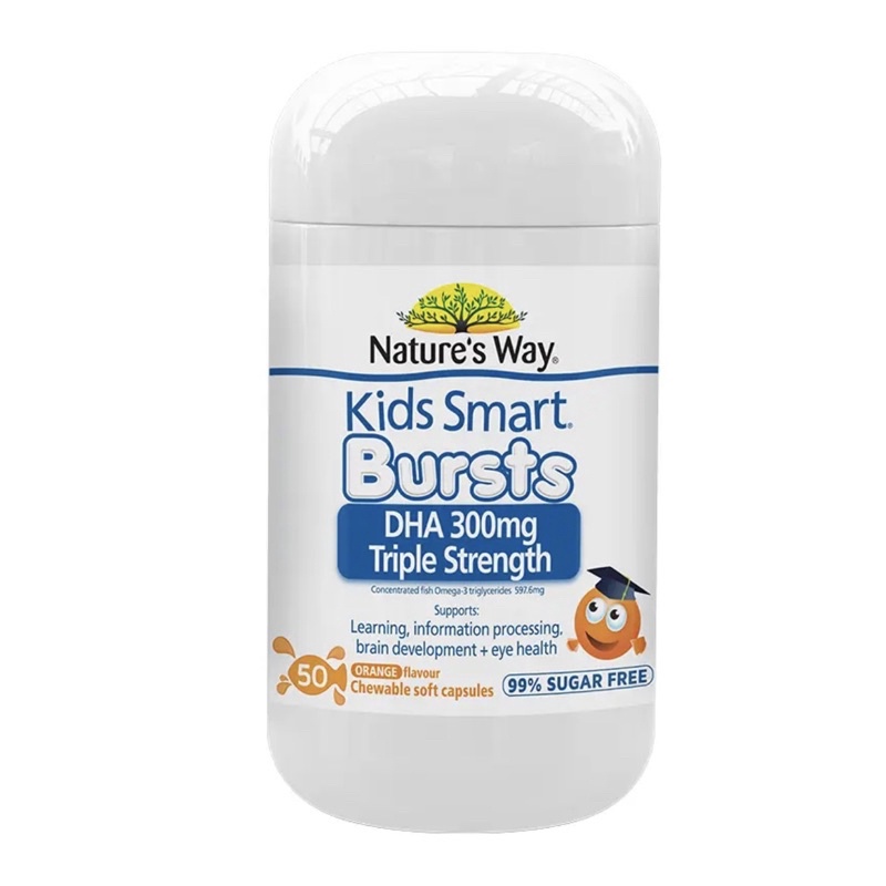 Nature’s Way Kids Smart DHA 300mg Triple Strength 50 Capsules