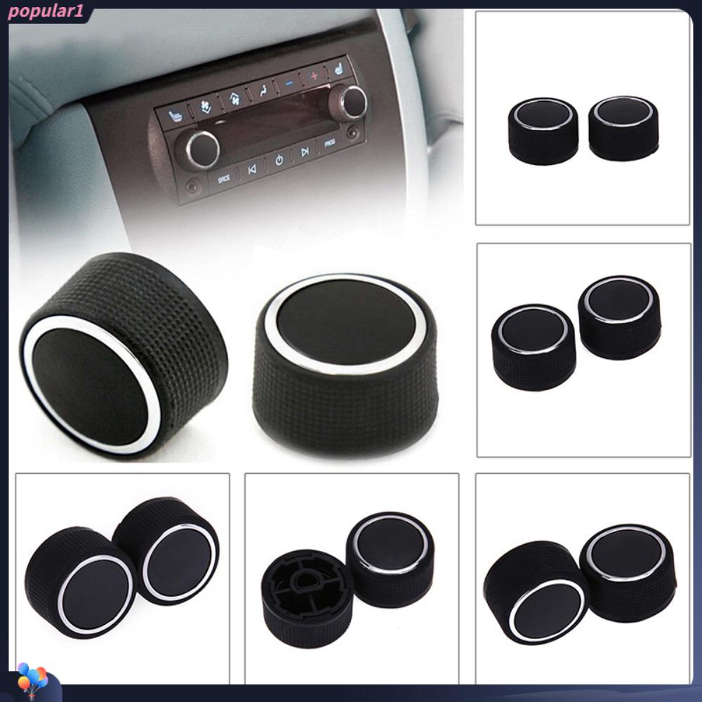 2pcs Knob Kontrol Nada Hitam Bagian Otomatis Knob Radio Audio Plastik