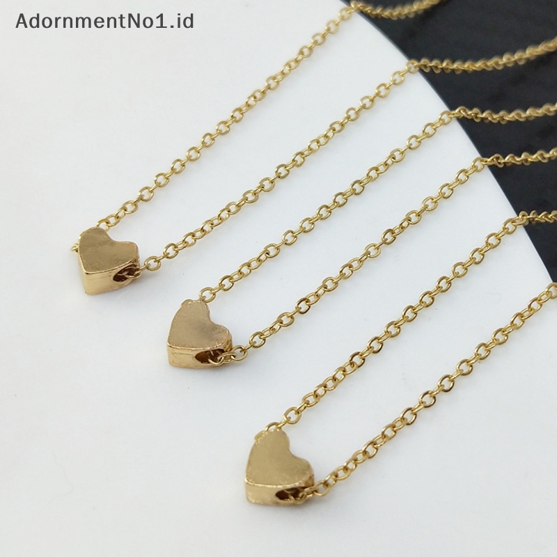 [AdornmentNo1] Kalung liontin hati minimalis untuk wanita kalung klavikula Fashion perhiasan Statement hadiah gadis