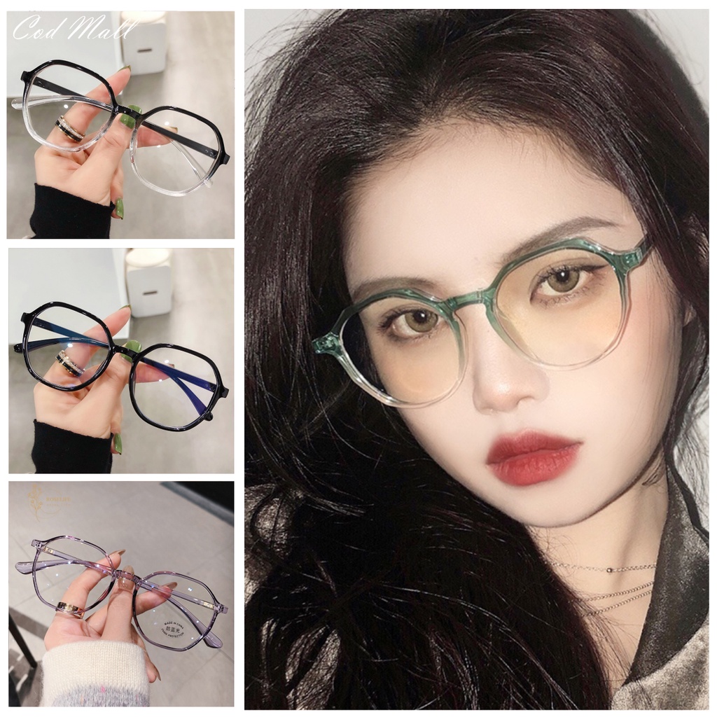 Frame &amp; Lensa Anti Radiasi Desain Terbaru Kacamata Fashion Wanita &amp; Pria Import Gaya Korea