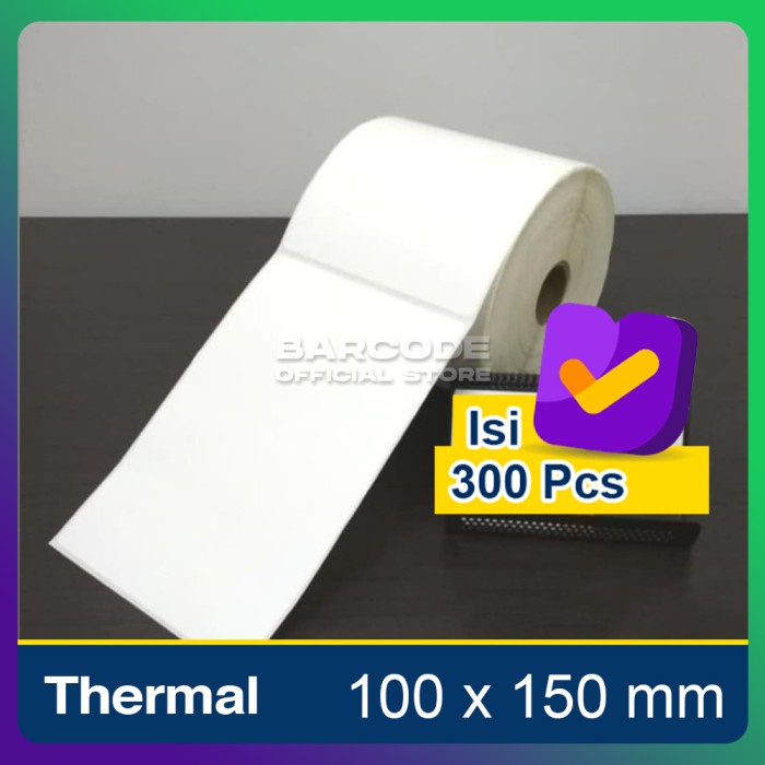 

LABEL BARCODE 100 X 150 KERTAS STICKER THERMAL 100x150 mm (300 pcs) - ECO 250 PST79